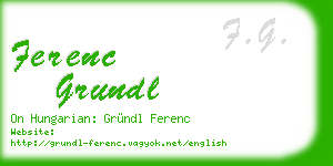 ferenc grundl business card